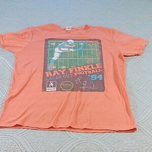 Ace Ventura Ray Finkle "Laces Out"‎ Orange Football Graphic Gildan T-Shirt Large
